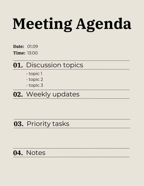 Weekly Meeting Agenda Work, Weekly Team Meeting Agenda, Meeting Agenda Design, Meeting Agenda Examples, Meeting Agenda Template Printable Free, Administrative Coordinator, Leadership Team Development, Project Meeting, Event Planning Board