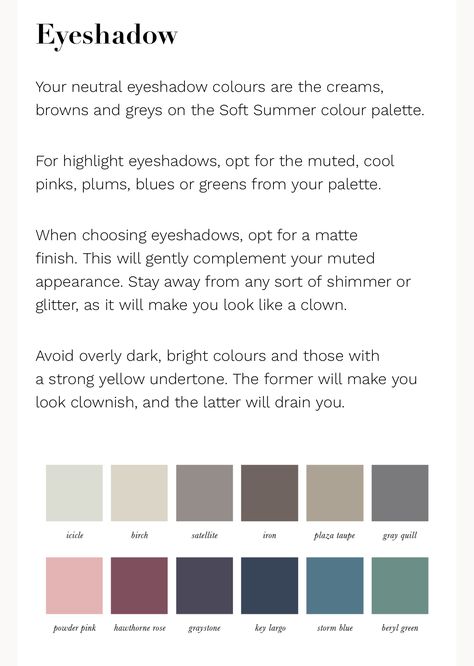 Soft Summer Makeup Palette, Summer Makeup Palette, Soft Summer Color Analysis, Soft Summer Romantic, Summer Color Analysis, Summer Color Season, Hoc Summer, Summer Skin Tone, Color Analysis Summer