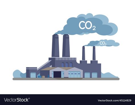 Carbon Emissions Illustration, Toys Design, Art Toys Design, Industrial Waste, Architecture Board, Manufacturing Industry, Plant Vector, Carbon Dioxide, Art Toy