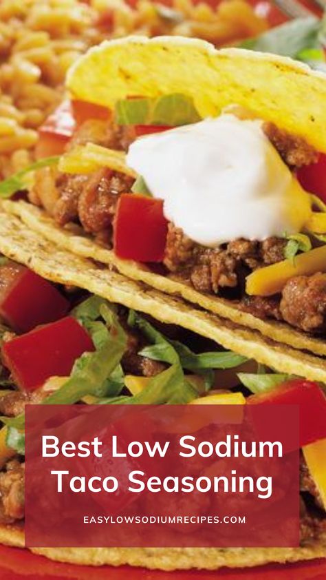 Enjoy all the delicious Mexican flavor of taco seasoning without all the sodium of commercial brands. Our homemade seasoning uses no added sodium and has only a trace amount per serving. No Sodium Taco Seasoning, Pantry Planning, Low Sodium Taco Seasoning, Sodium Free Recipes, Easy Low Sodium Recipes, High Blood Pressure Diet Meals, Dash Recipes, Sodium Foods, Kidney Healthy Foods