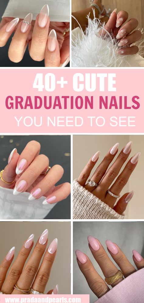 40+ Stunning Graduation Nails Perfect For Your Special Day! This includes graduation nails acrylic, graduation nails ideas, graduation nails ideas 2023, graduation nails short, graduation nails acrylic almond, graduation nails acrylic short, graduation nails almond & more! This also includes graduation nails acrylic 2023, graduation nail ideas, graduation nail art, graduation nails simple, graduation nails college & more! #graduationnails #graduationnailsacrylic #graduationnailsideas College Graduation Nails, Nurse Nails, Graduation Nail Art, Graduation Nail Designs, College Nails, Neutral Nails Acrylic, Acrylic Nail Designs Coffin, Graduation Nails, Simple Gel Nails