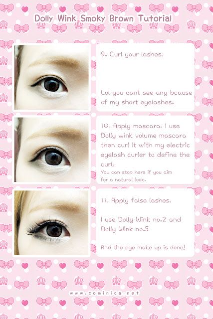 '♔ Cominica Blog ♔: Dolly Wink Eye Shadow 03 Smoky Brown + Eye Make Up Tutorial Dolly Make Up, Dolly Makeup Tutorial, Haady Gyaru, Gal Makeup, Dolly Makeup, Dolly Wink, Japan Makeup, Egirl Makeup, Y2k Makeup