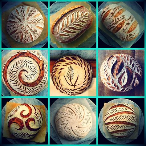 Artisan Bread Design, Bread Scoring Patterns, Bread Scoring, Sourdough Bread Starter, Sourdough Starter Discard Recipe, Homemade Sourdough Bread, Homemade Bread Easy, Artisan Bread Recipes, Sourdough Starter Recipe