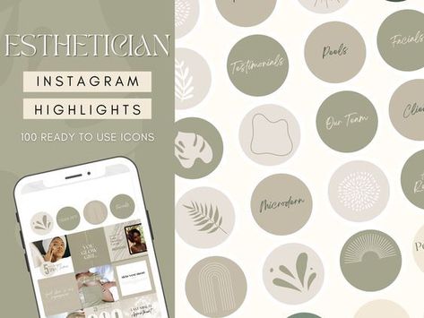 Create beautiful, branded Instagram highlight covers for your cosmetics business with Canva's customizable templates. No design skills,#Esthetician_Instagram_Highlight #Instagram_Highlight_Covers_Icons #Esthetician_Instagram #Microdermabrasion_Facial Esthetician Instagram Highlight, Cover Highlight Instagram, Instagram Highlight Covers Icons, Cover Icons, Esthetician Instagram, Microdermabrasion Facial, Cover Highlight, Facial Fillers, Spa Facial