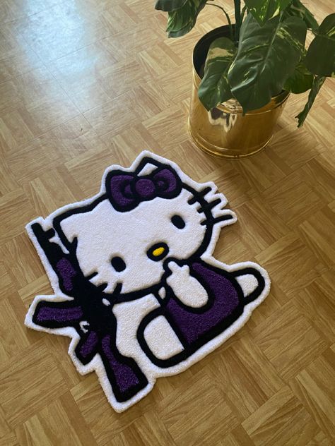 Mcbling Rug, Kuromi Rug, Sanrio Rug, Hello Kitty Tufted Rug, Hello Kitty Rug, Kuromi Tufted Rug, Red Hello Kitty Car Floor Mats, Hello Kitty Room, Kitty Room