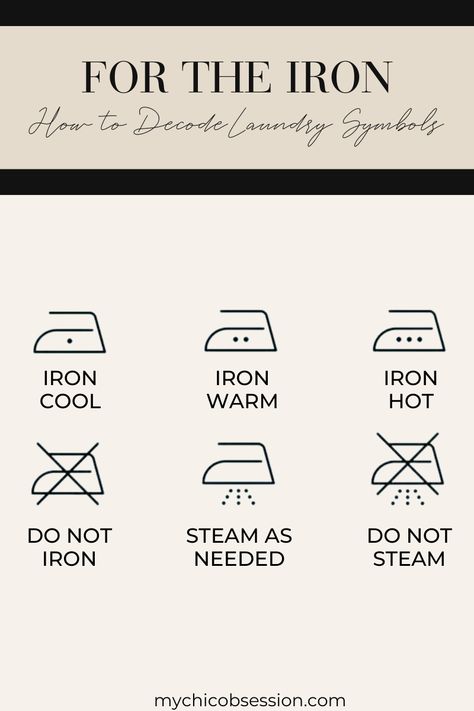 Here’s How To Take Care of Your Clothes Like an Expert - MY CHIC OBSESSION Clothing Formulas, Iron Symbol, Washing Symbols, Bleaching Clothes, My Chic Obsession, Laundry Symbols, Delicate Clothes, Doing Laundry, How To Iron Clothes