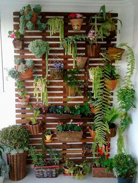 Imágenes e ideas para sacar el máximo partido a tu terraza. ¡Da igual el tamaño! Balcon Mic, Living Fence, Vertical Garden Diy, Vertical Gardens, Walled Garden, Pallet Garden, Wall Garden, Apartment Garden, Wall Planter