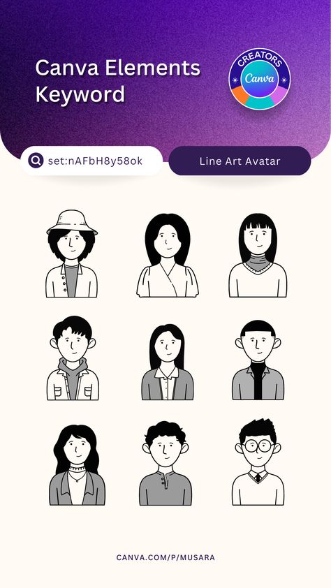 You can use this element by searching set:nAFbH8y58ok or click the link and paste the element in your design Art Avatar, Canva Elements Keyword, Canva Element, Canva Elements, Your Design, Click The Link, Line Art, Avatar, Feelings