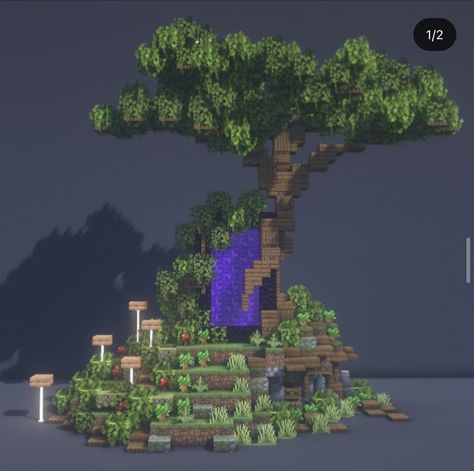 Minecraft Custom Swamp Tree, Stone Path Minecraft, Minecraft Mansion Blueprints, Tree Portal, Minecraft Portal, Minecraft Tree, Minecraft Shops, Case Minecraft, Minecraft Garden