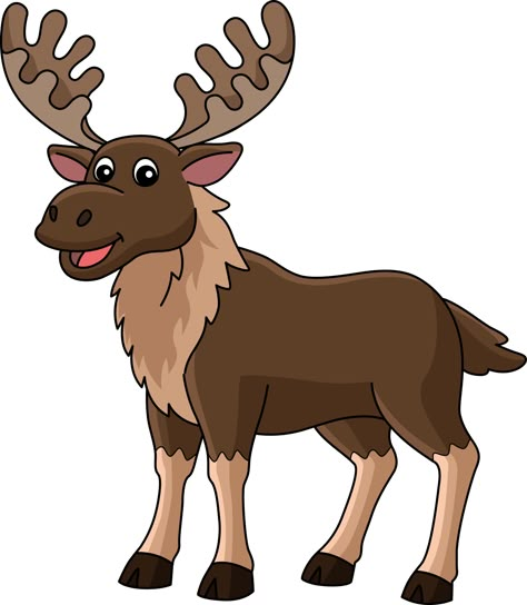 Download the Moose Animal Cartoon Colored Clipart Illustration 10993734 royalty-free Vector from Vecteezy for your project and explore over a million other vectors, icons and clipart graphics! Moose Clip Art, Elk Clipart, Moose Drawing, Moose Clipart, Moose Cartoon, Cartoon Moose, Moose Illustration, Canadian Beaver, Animals Doodle