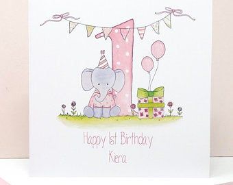 1st birthday clipart | Etsy UK First Birthday Card, Packaging Cards, 1st Birthday Card, Old Birthday Cards, Beautiful Elephant, First Birthday Cards, Watercolor Birthday Cards, Birthday Card Drawing, Elephant Illustration