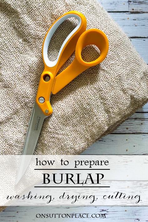 How to prepare burlap and then cut it so it's totally straight, plus 3 DIY burlap table runners that anyone can do. No sewing required! Burlap Projects, Sutton Place, Diy Burlap, Burlap Table Runners, Burlap Crafts, Burlap Lace, Burlap Fabric, Crafty Craft, Sewing Techniques