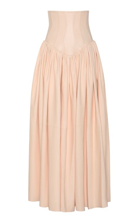 Natura Corset-Waist Leather Maxi Skirt By Zimmermann | Moda Operandi Leather Maxi Skirt, News Design, Moda Operandi, Fashion Collection, Maxi Skirt, Light Pink, Spring Summer, Skirt, For Women