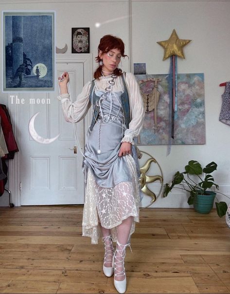 Liberty Mai, Zodiac Outfits, Moon Gold, Star Silver, Whimsical Fashion, Silver Moon, Gold Star, Fantasy Fashion, My House