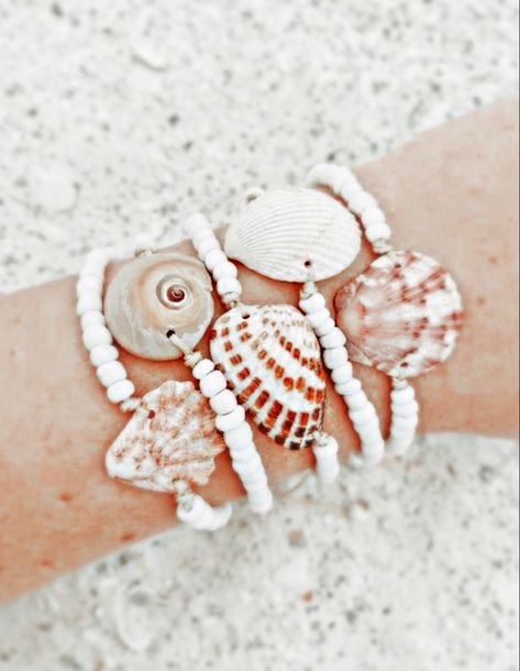 Aesthetic Shells, Seashell Creations, Seashell Jewelry, Shell Jewelry, Diy Bracelet, Braided Bracelets, Sea Shell, To Do, Diy Bracelets