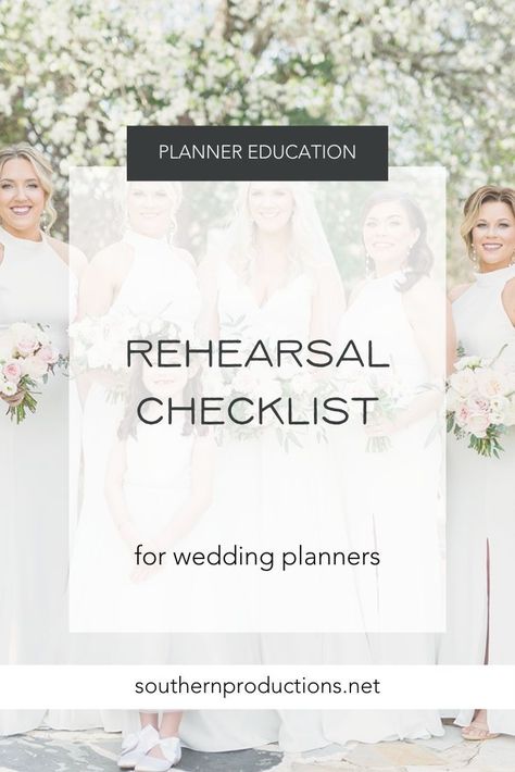 Get our rehearsal checklist for planners | Wedding Planner Education | In this blog post get our step-by-step checklist for directing a wedding rehearsal for new and aspiring wedding planners #weddingplannereducation #howtobecomeaweddingplanner #weddingplannertemplates #weddingplannereducator #weddingplanner #weddingplannermentor #weddingplannertips Wedding Rehearsal Itinerary, Wedding Rehearsal Timeline Template, Wedding Rehearsal Timeline, Checklist For Wedding, Wedding Coordinator Checklist, Wedding Weekend Itinerary, Wedding Planner Checklist, Wedding Checklists, Wedding Planning Binder