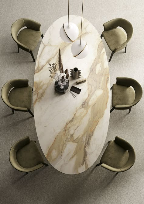 Calacatta Hermitage - Infinity - The Engineered Surface Dining Room Layout, Mesa Oval, Neo Baroque, Marble Top Dining Table, Marble Dining Table, Marble Dining, Luxury Dining, Dining Table Marble, Dining Table Design