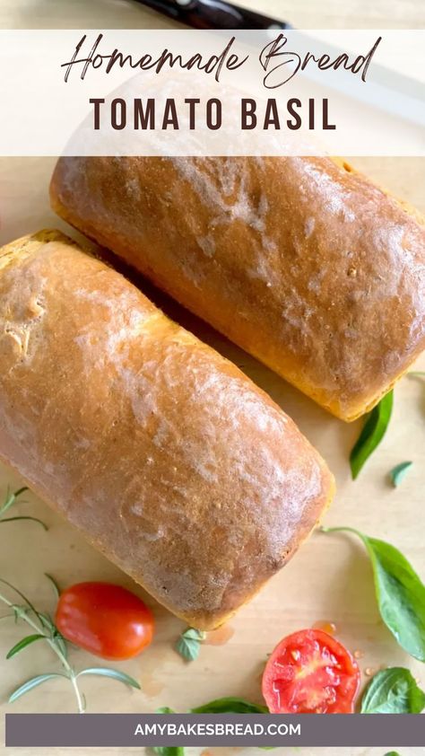 Fresh Tomato Bread Recipe, Tomato Basil Bread Recipe, Basil Bread Recipe, Tomato Basil Bread, Basil Bread, Tomato Bread, Garden Tomatoes, Herb Bread, Artisan Bread Recipes