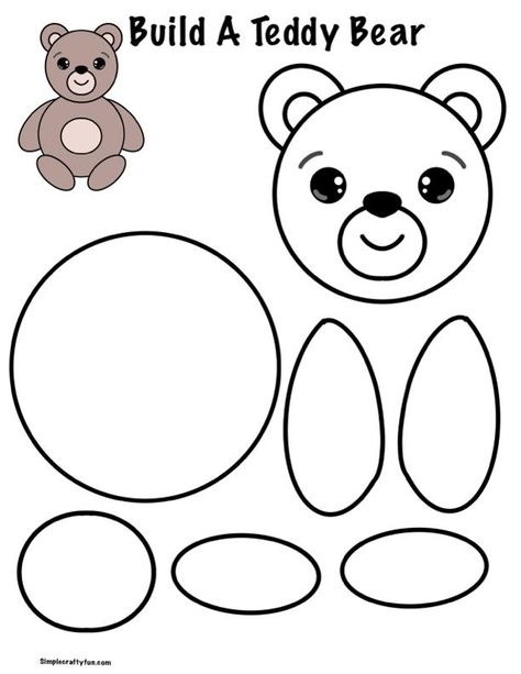 Free Printable Teddy Bear Outline for Kids Crafts - Free Printable Bear Template, Bear Face Template Free Printable, Bear Art And Craft, Teddy Bear Crafts For Toddlers, Teddy Bear Crafts Preschool, Teddy Bear Template Free Printable, Teddy Bear Paper Craft, Bear Template Free Printable, Teddy Bear Quilt Pattern