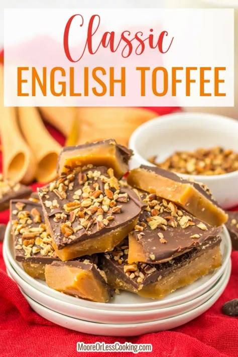 Creamy Toffee Recipe, Microwave English Toffee Recipe, English Toffee Recipe, Eggnog French Toast, Diy Christmas Candy, Irish Foods, French Toast Waffles, Homemade Toffee, Toffee Candy