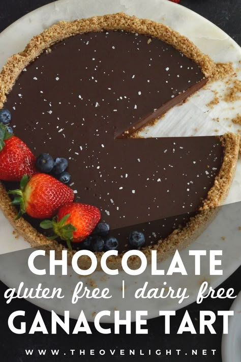 Dairy Free Chocolate Ganache, No Bake Chocolate Tart, Dairy Free Ganache, Dairy Free Chocolate Dessert, Lactose Free Desserts, Dairy Free Pudding, Ganache Tart, Dark Chocolate Desserts, Chocolate Tarts Recipe