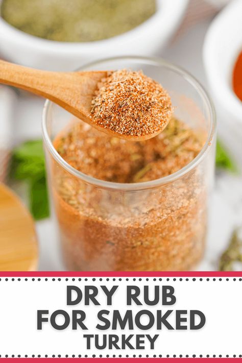 This homemade Dry Rub for Smoked Turkey is the perfect way to kick up your turkey dinner a notch, just in time for Thanksgiving. Rub it straight on the outside of the bird for a gorgeous color and amazing flavor every time. Best Turkey Rub Recipe, Turkey Dry Rub, Smoked Turkey Rub Recipes, Smoked Turkey Rub, Turkey Rub Recipes, Slow Roasted Turkey, Smoked Turkey Wings, Bbq Rub Recipe, Turkey Rub