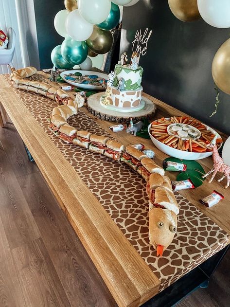 Safari Snake Sandwich, 1st Birthday Party Ideas Safari, Snake Sandwich Birthday Parties, Zoo Bday Party Ideas, Zoo Themed First Birthday Party, Safari 2nd Birthday Party Boy, Safari Birthday Party One Year, First Birthday Boy Jungle Theme, Jungle Themed 1st Birthday