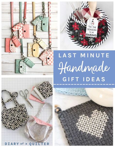 Last-minute Handmade Gifts Sewing Gifts For Grandma, Gifts For Quilters, Pillow Cases Tutorials, Diary Of A Quilter, Handmade Gifts For Friends, Last Minute Birthday Gifts, Valentines Gift Bags, Diy Sewing Gifts, Easy Handmade Gifts