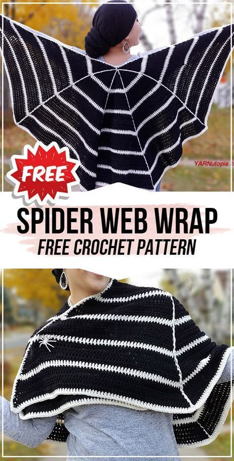 Alt Crochet, Free Crochet Halloween, Crochet Spider Web, Spiderman Crochet, Goth Crochet, Crochet Halloween Patterns, Gothic Crochet, Transformer Costume, Crochet Spider