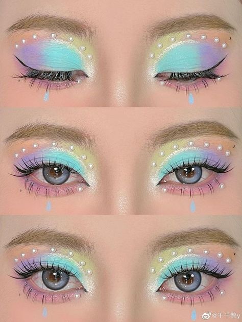 Makeup Spring 2023, Spring Eye Makeup Looks, Colourpop Aurora Struck Looks, Easter Makeup Looks Simple, Creative Makeup Looks Colorful, Easter Eyeshadow Looks, Easter Makeup Ideas, Pastel Eyeshadow Looks, Easter Eyeshadow