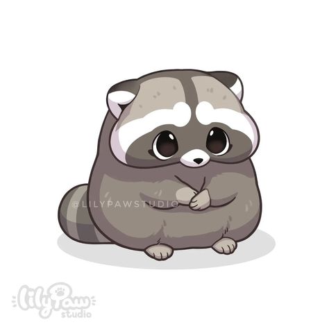 Raccoon Drawing, Raccoon Art, Images Kawaii, Cute Kawaii Animals, Cute Raccoon, Cute Animal Drawings Kawaii, Cute Doodles Drawings, Cute Doodle Art, Cute Cartoon Drawings