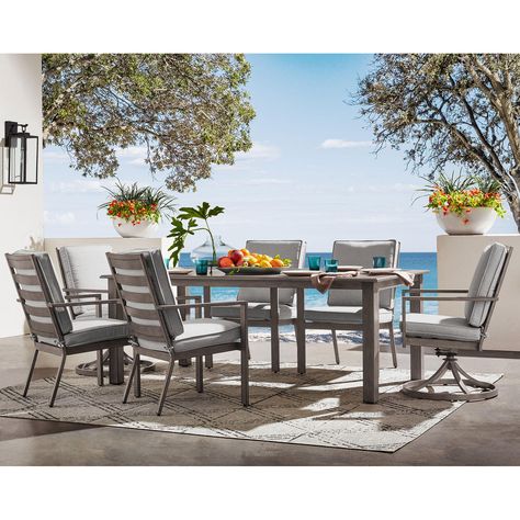 Stylish Outdoor Furniture, Outdoor Dining Sets, Round Dining Set, Swivel Chairs, Sunbrella Cushions, Members Mark, Patio Dining Table, Multi Step, Outdoor Dining Furniture