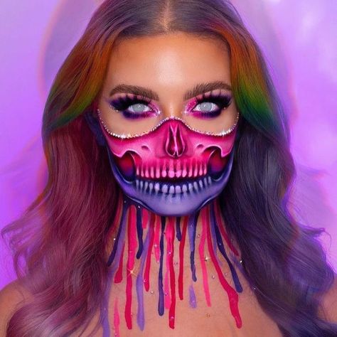 Looking for some inspo this Halloween season? Here are a few of our favourite looks this season using our coloured contact lenses. Glam Skeleton Costume, Colored Contact Lenses Halloween, Half Face Halloween Makeup, Contact Lenses Halloween, Half Skull Makeup, Half Face Makeup, Mask Face Paint, Ghost Makeup, Creepy Halloween Makeup