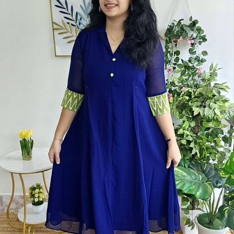 *Maternity/Anarkali Panel Cut/Collar Feeding Kurtis* 💜Fabric: Georgette 💚 Type : Anarkali Panel Cut Model 💚Back Knot Avl ❤️ Full lock finish with lining 🖤3/4 Sleeves 🤎Feeding zip in both sides. 💜Length 47 💚Sizes: M, L, XL, XXL ❗️Size Chart: M 38,L- 40 , XL-42, XXL-44,( CHEST SIZE)❗️ 💜PRICE:*699*💜 chest size;- Small 36 medium 38, large 40, xl 42, xxl 44, 3xl 46 declaration: please choose a dress size that is two inches more than your body measurement. e.g:- for bust size -36 inc... Maternity Anarkali, Feeding Kurtis, Body Measurement, Chest Size, Anarkali, Body Measurements, Size Chart, Collar, Dresses