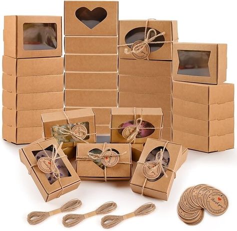 Amazon.com: Moukiween 32 Pcs Soap Boxes for Homemade Soap,3.54 X 2.36 1.2 Inch with Window ,Kraft Packaging Supplies : Home & Kitchen Mini Kraft, Kraft Packaging, Soap Packing, Gift Wrap Box, Soap Making Supplies, Clear Window, Kraft Boxes, Homemade Soap, Soap Packaging