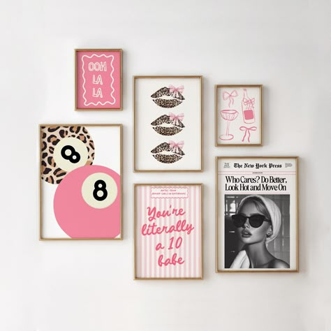 Welcome to IT GIRL DECOR! With our fun, colourful and trendy art prints, you can bring your walls to life and infuse charm and positivity into any room. 🖼ABOUT THIS PRODUCT🖼 Please note that this is a DIGITAL file to be printed, no physical items will be shipped to you. All 6 prints included! 🌟Whether it be your bedroom, college dorm, living room, kitchen, nursery, or even your classroom, our diverse wall art is here to turn your space into one that reflects YOU! And don't forget that if you buy 5 prints, we'll give you 30% off the total cost of your order with the code: SPOILME30. Happy shopping! 🌟 ⬇️DOWNLOADING YOUR PRINTS⬇️ Once you've completed your purchase, head to your profile > then purchases. You should see your art print at the top of the list, or in your recent orders. Downl Girly Posters, Girly Poster, Pink Dorm Rooms, Pink Dorm, Girl Apartment, Pink Room Decor, College Apartment Decor, Dorm Room Inspiration, College Room