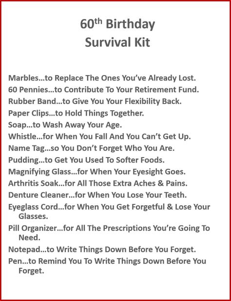 60th Survival Kit, Candy Posters, Car Birthday Card, Funny 60th Birthday Gifts, Birthday Survival Kit, Bar Posters, Candy Bar Posters, 70 Birthday, Alzheimer Care