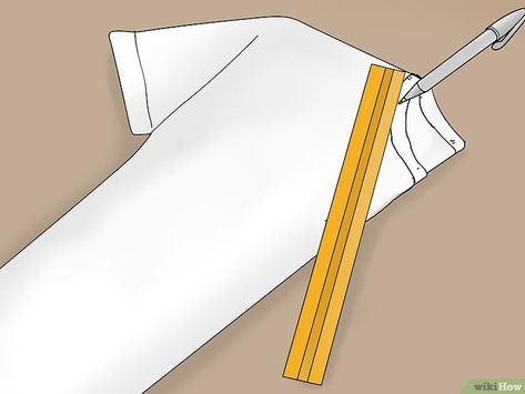 How to Cut a T Shirt Into a V Neck: 11 Steps (with Pictures) How To Make A T Shirt Into A V Neck, How To Cut A V Neck In A Tshirt, Cut T Shirt Neckline, Cut A Shirt, Diy Necklines, T Shirt Remake, Cut Tshirt Diy, Tee Shirts Diy, Cut Shirt Designs