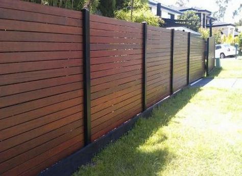 1000+ ideas about Wood Fences on Pinterest | Fence ideas, Backyard fences and Privacy fences Front Fence Ideas Australia, Front Fences, Modern Fencing, Fence Modern, Slat Fence, Yard Privacy, Diy Privacy Fence, Wood Fence Design, Modern Fence Design