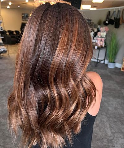 #TrendAlert: 8 Caramel Chocolate Formulas | WellaStore US Chestnut Brown Hair With Caramel Highlights, Caramel Chocolate Hair, Caramel Brownie Hair, Caramel Brunette, Chestnut Brown Hair, Brown Hair With Caramel Highlights, Demi Permanent, Chocolate Hair, Caramel Brownies