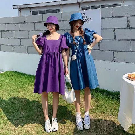 Summer Fashion Dresses Casual, Bff Matching Outfits, Twins Fashion, Matching Outfits Best Friend, Korean Outfit Street Styles, Cute Skirt Outfits, Bff Outfits, Sister Outfits, Kawaii Fashion Outfits