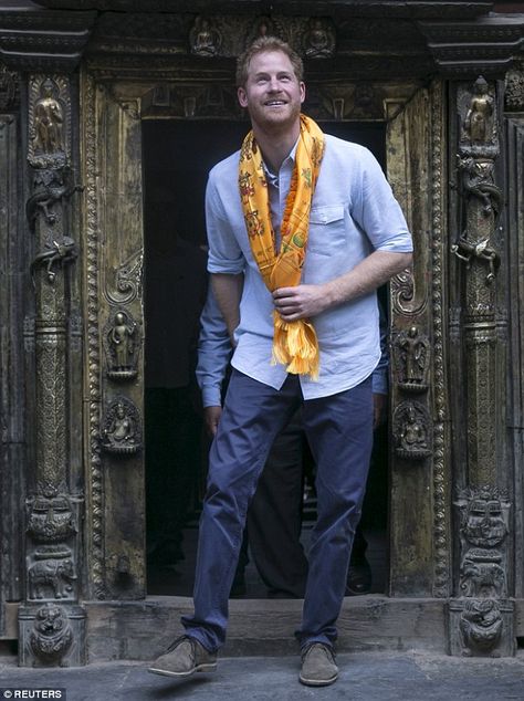 Prince Harry was the most-travelled senior royal in 2016, clocking up approximately 61,800 miles on public engagements outside the UK. He is pictured at the Golden Temple in Patan Durbar, Nepal, in March Prince Harry 2016, Harry Windsor, Princ Harry, Kate And Harry, Prins Harry, Markle Prince Harry, Prince Harry And Megan, Princess Meghan, Prinz Harry