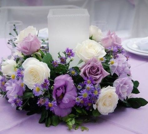 Inexpensive Purple Centerpieces, Short Centerpiece Wedding, Lilac Decorations Party, Purple Flower Centerpieces, Purple Quinceanera Theme, Sweet 16 Centerpieces, Purple Centerpieces, Quinceanera Planning, Purple Wedding Theme