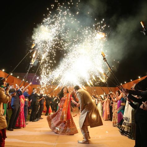 Wedding Entry with Cold Pyros Cold Pyros Wedding Entry, Indian Wedding Fireworks, Bride Entry Indian Wedding Doli, Indian Groom Entry, Wedding Checklist Detailed, Entry Of Bride And Groom Indian, Indian Destination Wedding, Bride Entry, Bride Groom Photos