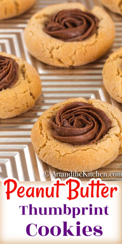 Peanut Butter Cookies are a classic, and this recipe is easy to make with a soft cookie inside, crisp on the outside! Perfect for making thumbprint cookies. Thumbprints Cookies, Butter Thumbprint Cookies, Peanut Butter Thumbprint Cookies, Thumbprint Cookie, Cookies With Chocolate, Thumbprint Cookies Recipe, Favorite Cookie Recipe, Lost 100 Pounds, Chocolate Spread