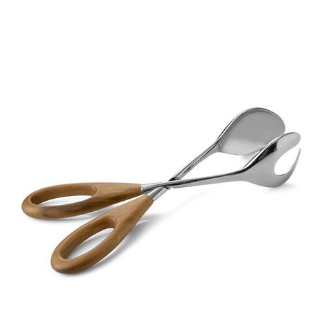 Curvo Salad ScissorsCurvo Salad Scissors Salad Tongs, Tongs Kitchen, Stoneware Dinnerware, Wood Handles, Curve Design, Kitchen Tool, Flatware Set, Tongs, Acacia Wood