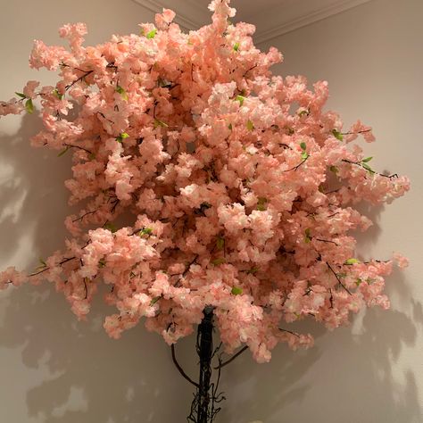 Fake Blossom Tree, Diy Tree In Corner Of Room, Cherry Blossom Centerpiece Diy, Artificial Cherry Blossom Tree Decor, Diy Cherry Blossom Tree How To Make, Diy Fake Tree Decor, Faux Cherry Blossom Tree, How To Make Artificial Tree, Diy Blossom Tree