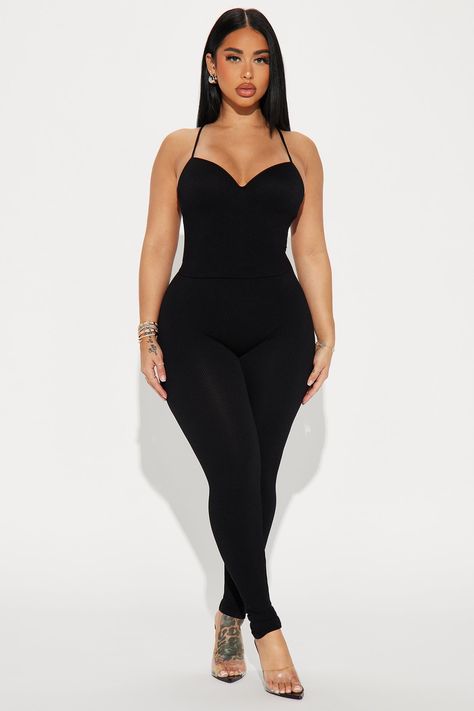 Available In Black And Brown. Jumpsuit Adjustable Spaghetti Straps V Neck Padded Legging Stretch 94% Nylon 6% Spandex Imported | Doing Extra Padded Jumpsuit in Black size M/L by Fashion Nova Brown Jumpsuit, Vestidos Maxi, Rock Star Outfit, Boss Outfit, Gal Gadot Wonder Woman, Y2k Aesthetic Outfits, Blouse Pattern Sewing, Pattern Sewing, Makeup Makeover