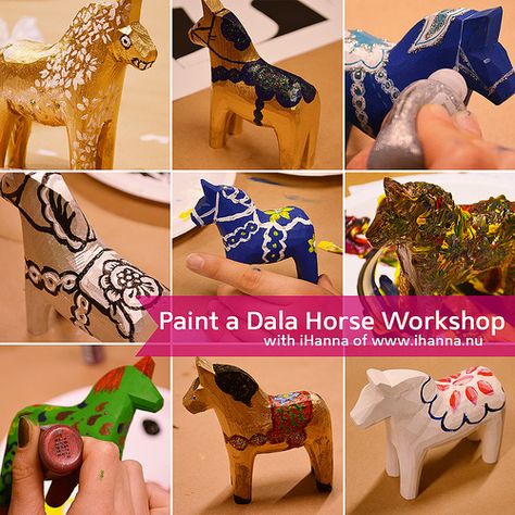 How To Paint A Dala Horse, Craft Houses, Dala Horse, Hanna Andersson, How To Paint, Wood Working, Children's Books, Diy Painting, Find It