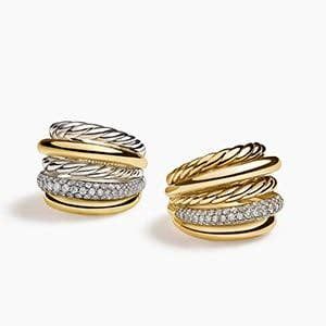 David Yurman | Shop Women's Statement Rings David Yurman Jewelry Rings, Yurman Ring, Saddle Ring, David Yurman Ring, Crossover Ring, David Yurman Jewelry, Bezel Ring, Ring Stack, Chatelaine